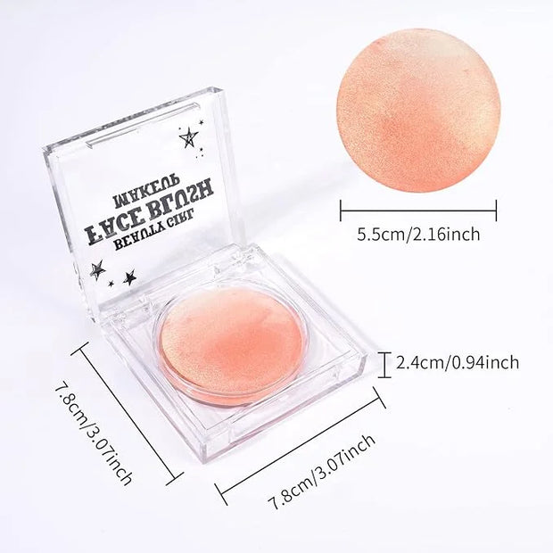 KYDA Baked Blush, Coral Glow Powder for Blush and Highlighter, High Glossy Finish, Lightweight Blendable Shimmer Blusher, ...