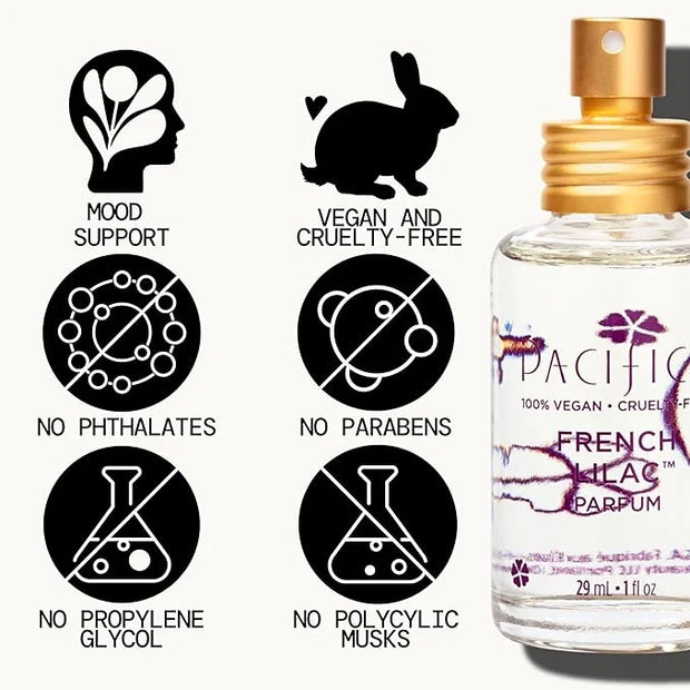 Pacifica French Lilac Spray Perfume – Clean Vegan Floral Fragrance for Women, Fresh-Cut Lilac & Powdery Magnolia Notes, Lo...