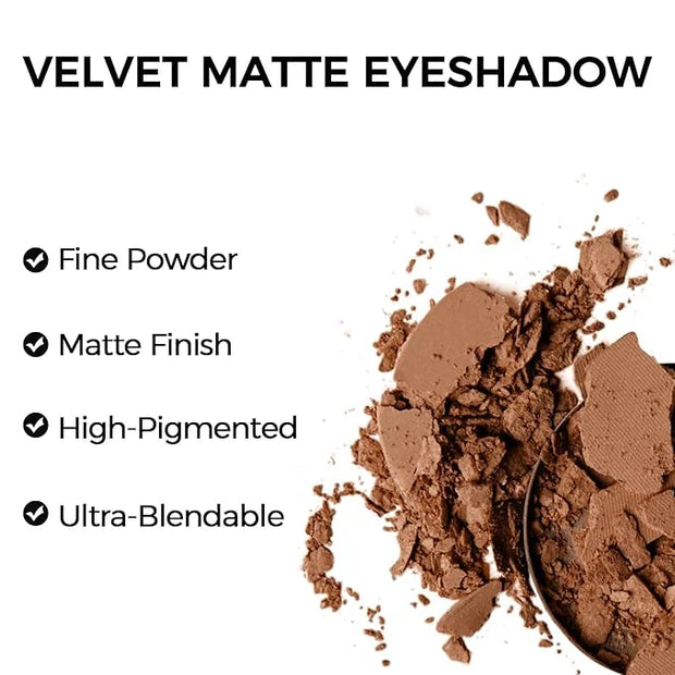 Erinde Single Brown Matte Eyeshadow Palette, High Pigment, High Pigment, Long Lasting, Intense Color, Neutral Nudes Eye Sh...
