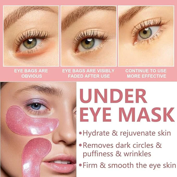 30 Pairs Lip Mask & Eye Mask,Under Eye Patches For Reducing Fine Lines & Dark Circles,Moisturizing Lip Spa Daily Labial Ma...