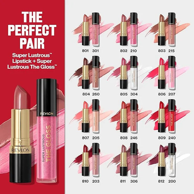 Revlon Super Lustrous Lip Gloss, Non-Sticky, Hydrating, High Shine Finish, 310 Choco Crush, 0.13 oz - Product Image