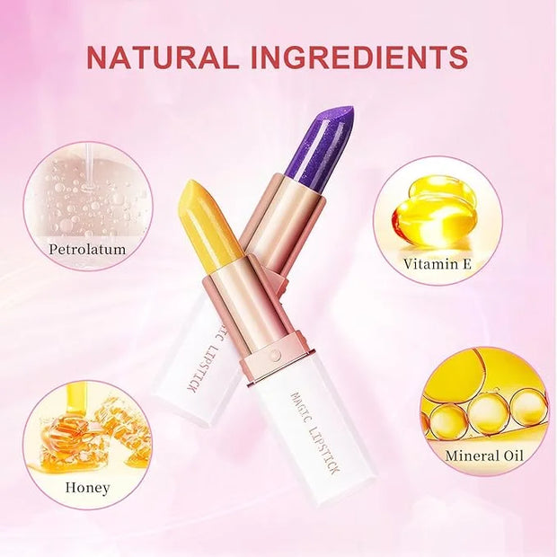 Color Changing Lipstick, 6-Colors Lip Stain Temperature Activated Vegan Formula, Magic Lipstick Long-Lasting, Nourishing, ...