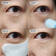 Hydrogel Collagen Real Cool 6 Pairs of Eye Patches & Hydrating Roll-On Serum Set for Dark Circles and Puffiness - Hyaluron...