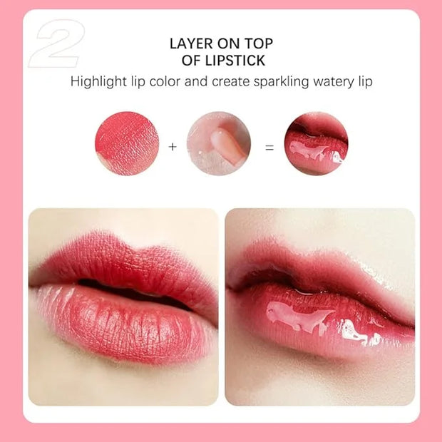 3Pcs Plumping Lip Oil, Hydrating Lip Gloss Tinted Lip Balm Lip Care Transparent Toot Lip Oil, Long Lasting Nourishing Lip ...