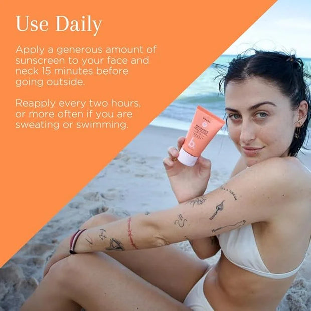 Beyou. Niacinamide Daily Moisturizer Mineral Face Sunscreen + SPF 40, 1.69 fl oz, Tinted, Plant-Based, Cruelty-Free, All S...