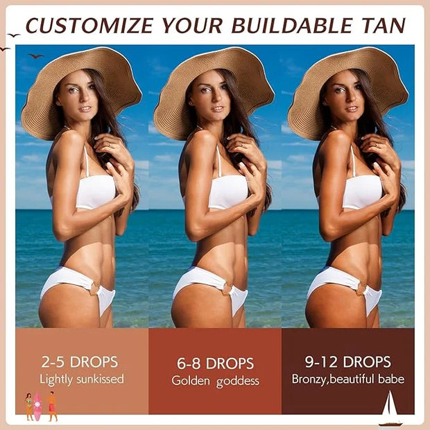 Self Tanning Drops for Face and Body, Self Tanner Drops Bronzing Drops, Natural Sunless Fake Tan Face Tanning Drops, Face ...