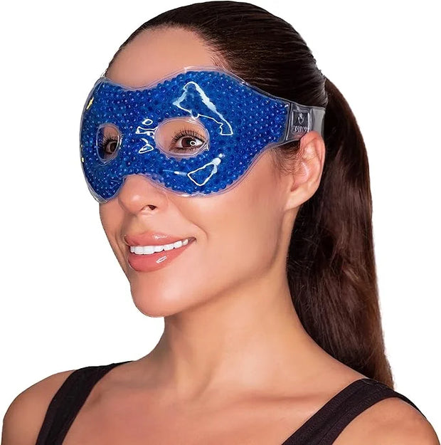 Gel Eye Mask - Hot Cold Compress Eye Therapy Pack | Cooling Mask for Puffy Eyes, Headaches, Dark Circles | Reusable | Ergo...