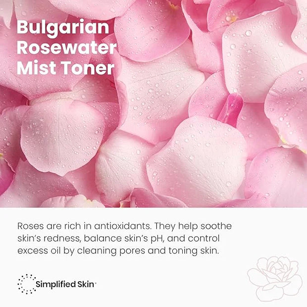 Rose Water Spray for Face & Hair (Refill Size) - Organic USDA Certified Rosewater Facial Toner - Alcohol-Free Makeup Setti...
