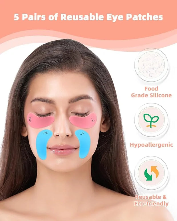 Under Eye Patches Silicone - 5 Pairs Reusable Eye Wrinkle Patches, Reusable Under Eye Mask, Plump Fine Lines & Wrinkles - ...