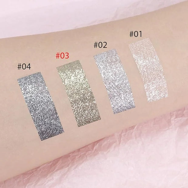 Single Glitter Eyeshadow, Shimmer Eyeshadow Palette, Korean Eye Glitter Makeup, Ultra-Blendable, Sparkle Gold Eye Shadow, ...