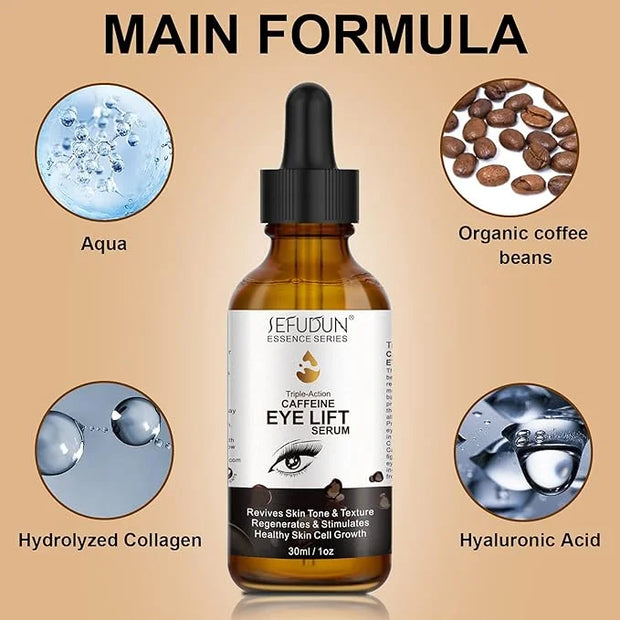 Caffeine Eye Serum + EGCG, Eye Serum for Dark Circles and Puffiness, Under Eye Serum Reduces Puffiness, Dark Circles, Unde...