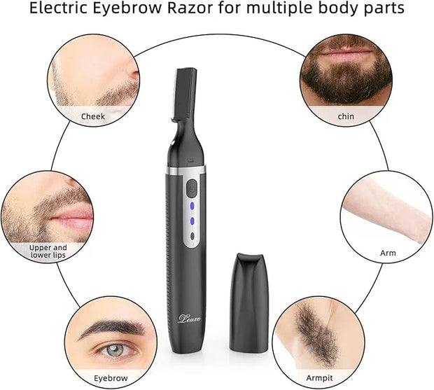 Eyebrow Trimmer and Facial Hair Remover, Rechargeable Hair Removal Women's Electric Shaver Razor for Peach Fuzz Chin Cheek...