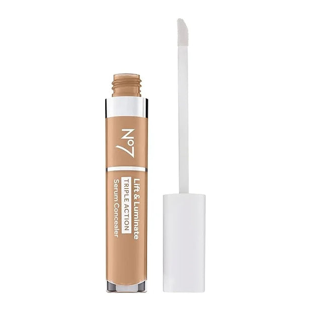 No7 Lift & Luminate Triple Action Serum Concealer - Medium - Anti Aging Liquid Concealer Makeup for Blemishes & Dark Circl...