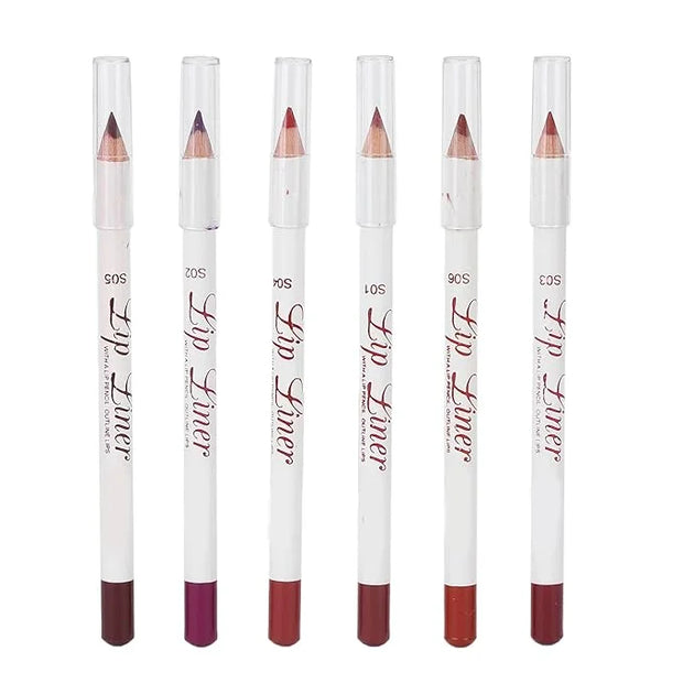 6pcs Lip Liner, Professional Waterproof Matte Long Lasting Long