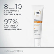 RoC Multi Correxion Revive + Glow Vitamin C Broad Spectrum SPF 30 Moisturizer (1.7 oz) with Retinol Eye Cream Packette - P...
