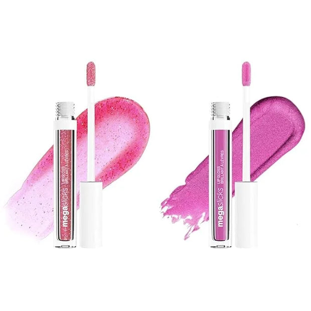 wet n wild Mega Slicks Lip Gloss 2-Pack | Crushed Grapes & Berried Treasure | Hyaluronic Acid | High Shine - Product Image