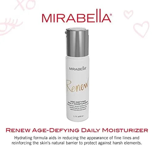 Mirabella Renew Age-Defying Daily Moisturizer for Face, Hydrating Face Moisturizer Helps Reduce Appearance of Fine Lines, ...