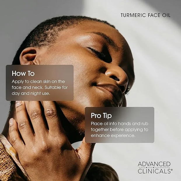 Advanced Clinicals Turmeric Oil Serum For Face | Facial Skin Care Serum With Jojoba + Coconut Oil To Improve Appearance Of...