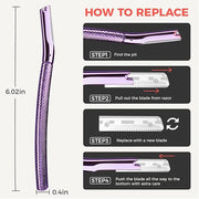 ZOMCHI Eyebrow Razor, Face Razors for Women&Men, Eyebrow Trimmer Shaper with Precision Cover, Facial Shaver with 6 Blades ...