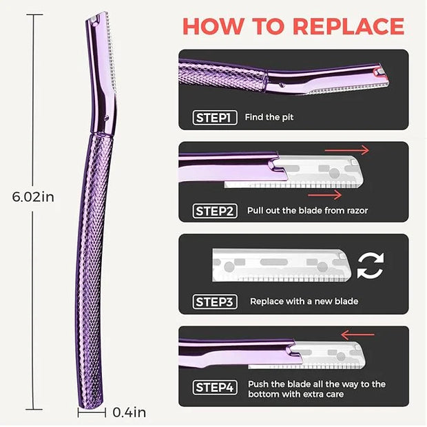ZOMCHI Eyebrow Razor, Face Razors for Women&Men, Eyebrow Trimmer Shaper with Precision Cover, Facial Shaver with 6 Blades ...