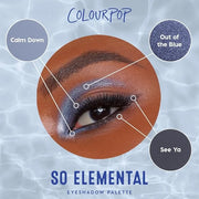 Colourpop So Elemental Eyeshadow Palette - Blue & Silver Shadow Palette with Metallic and Matte Finishes - High-Pigment Ey...