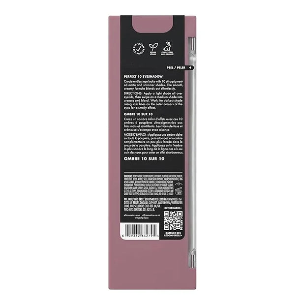 e.l.f. Perfect 10 Eyeshadow Palette, Ten Ultra-pigmented Shimmer & Matte Shades, Vegan & Cruelty-free, Nude Rose Gold (Pac...