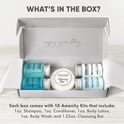 Terra Pure White Tea & Coconut Amenity Kit | Hotel Bulk Toiletries | 1 oz Shampoo, Conditioner, Lotion, Body Wash, Cleansi...