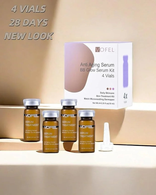 Anti Aging Serum with Hyaluronic Acid for Microneedling Serum BB Glow Starter Kit Serum Ampoules for Face 0.35 oz 4 Vials ...