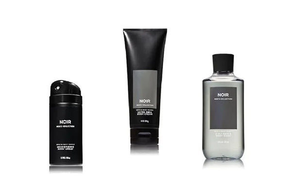 Bath and Body Works Noir Men's Collection 3 Piece Set Includes 3.7 oz Deodorizing Body Spray, 8 oz Ultra Shea Body Cream, ...