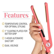 CHI Ceramic Series Flat Iron, Hair Straightener for Silky, Smooth Hair, 1" Iron, Sweet Coraline - Product Image