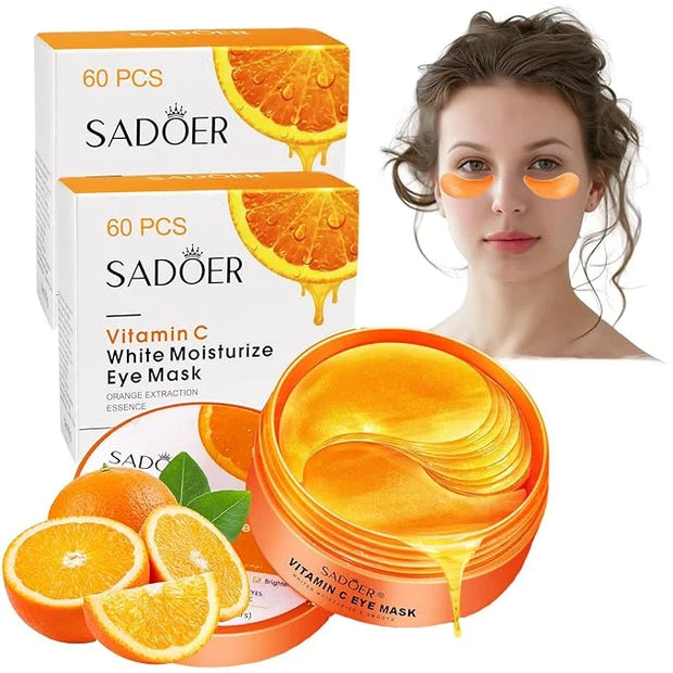 Vitamin C Eye Patches 2-Pack 120 PCS, Improving Skin Tone, Reducing Dark Circles and Refreshing, Collagen Eye Mask for Puf...