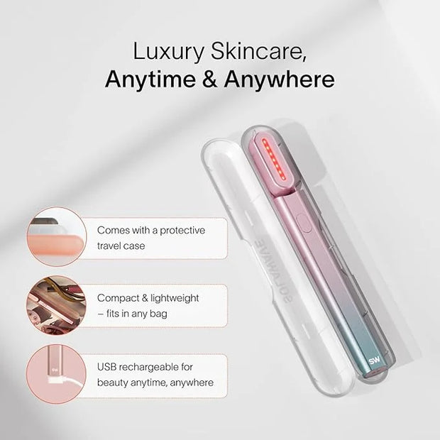 Solawave Red Light Therapy Starter Kit | 4-in-1 Radiant Renewal Wand, Serum and Refill Bundle | Anti-Aging Facial Device w...