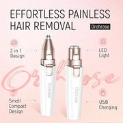 Rechargeable Facial Hair Remover for Women: 2-in-1 Device for Shaping Eyebrows and Removing Face Peach Fuzz (Pearl White) ...