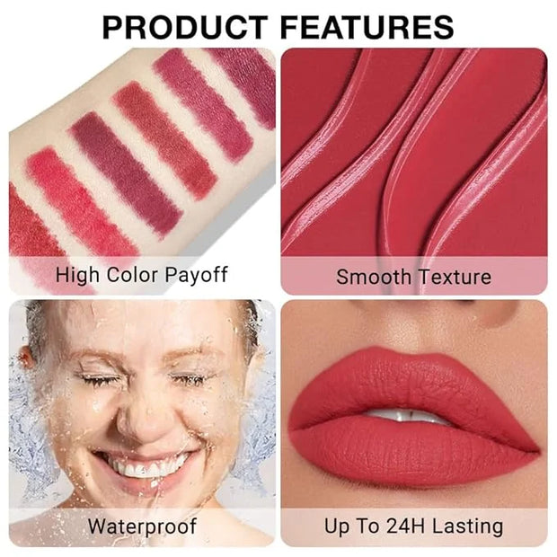 evpct Silky Lip Liner Pencil Retractable, Bean Red Smooth Lip Liner Creamy Velvet Lipliner Long-Lasting for Korean Makeup ...