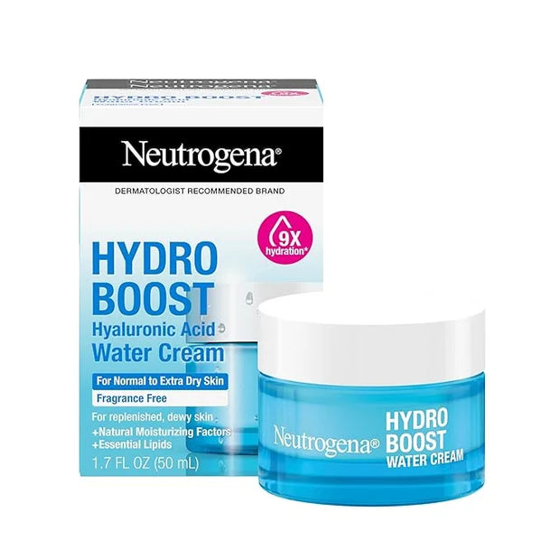 Neutrogena Hydro Boost Skincare Set, Hydro Boost Fragrance Free Water Cream Face Moisturizer, 1.7 fl oz, & Trial Size Hydr...