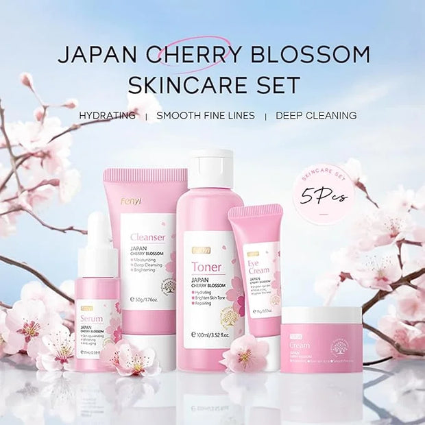 Skincare Set Japan Sakura Skin Care Set - Skincare Kits Gifts for Teen Girls, Travel Kit for Women Skin Care Routine Kit: ...