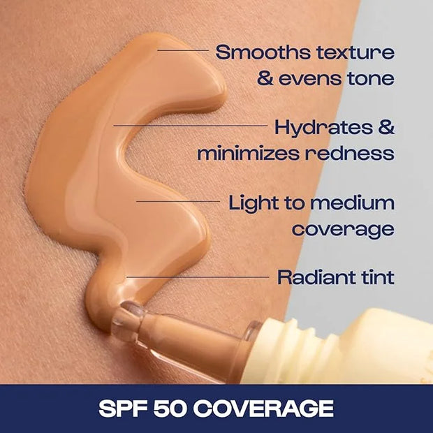 Alleyoop Sunsational Tinted Moisturizer Sunscreen for Face Broad Spectrum SPF 50, 100% Mineral Sunscreen with Niacinamide ...