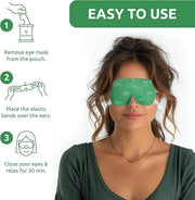 Steam Eye Mask for Dry Eyes with 5 Eyelid Cleansing Wipes, Self Heating Eye Compress for Dry Eyes, Soothe and Relax with 4...
