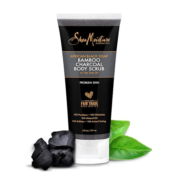 SheaMoisture African black soap bamboo charcoal body scrub exfoliate, 6 Ounce - Product Image