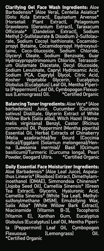 Brickell Men's Daily Face Cleanse Routine for Oily Skin, Alcohol Free Toner, Gel Facial Wash and Moisturizer, Natural and ...