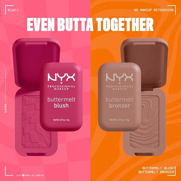 NYX PROFESSIONAL MAKEUP Buttermelt Powder Blush, Fade and Transfer-Resistant Blush, Up to 12HR Make Up Wear, Vegan Formula...