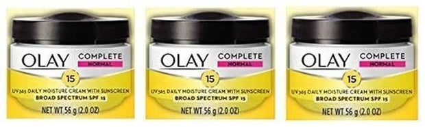 Olay Face Moisturizer Complete All Day UV Moisture Cream with Sunscreen SPF 15, Normal Skin, 2 Fl Oz (Pack of 3) - Product...