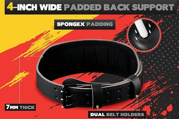 Jaffick Weight lifting Belt for 7MM Leather Pro 4 Inch - Product Image