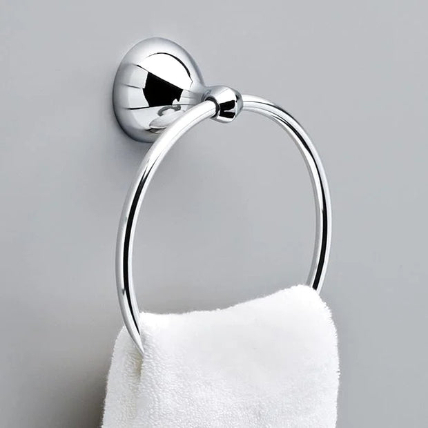 Delta Foundations (1-Pack) Hand Towel Holder Polished Chrome Towel Racks for Bathroom Wall Round Towel Ring Holder for Bat...