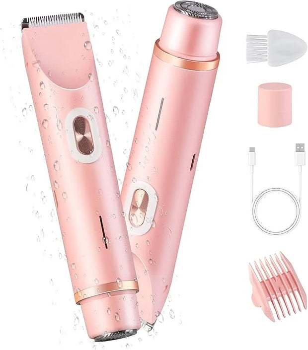 Glow Aura Womens Shaver, Bikini Trimmer for Women, Glow Aura Electric Razor, Comfort 2 in 1 Electric Lady Shaverr, Dual He...