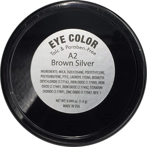 Brown Silver Shimmering Metallic Chocolate Brown Dark Bronze Pressed Powder Single Vegan Eyeshadow; Talc, Paraben & Cruelt...