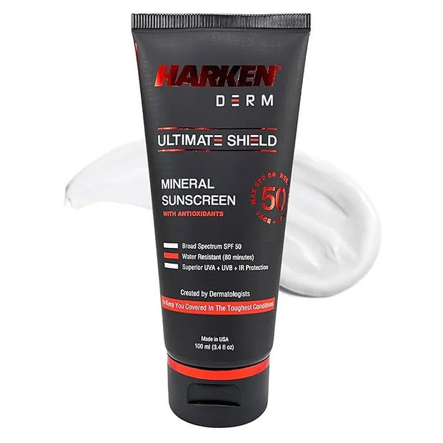 Ultimate Shield All-Day Protection Mineral Sunscreen with Antioxidants | SPF 50 | 80 Minute Water Resistant | Face and Bod...