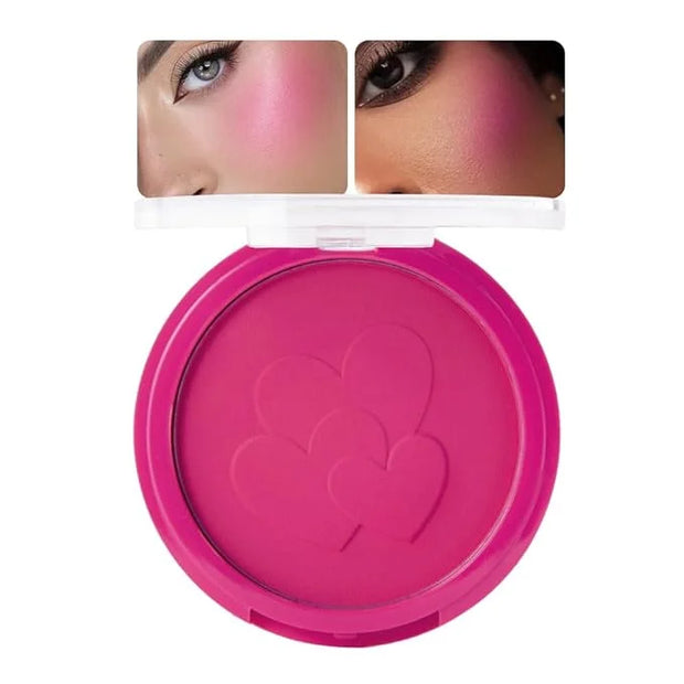 Single Rose Pink Matte Blush for Cheeks Face Blushes Makeup Palette, Rose Bean Monochrome Cream Blushes Palette Makeup for...