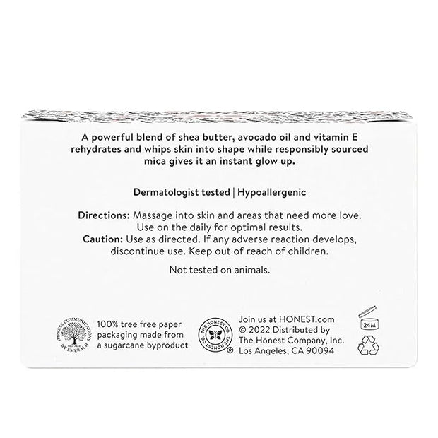 The Honest Company Honest Mama Glow On Body Cream | Hydrates, Firms, + Tightens Skin | Shea Butter, Avocado Oil, Vitamin E...