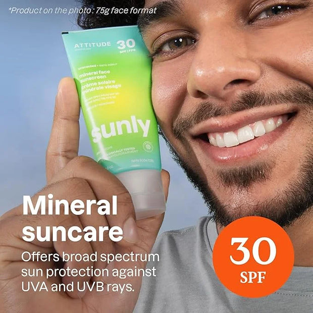 ATTITUDE Mineral Sunscreen with Zinc Oxide, SPF 30, EWG Verified, Broad Spectrum UVA/UVB Protection, Dermatologically Test...